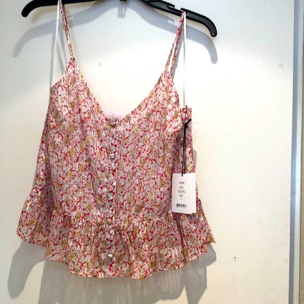 Crop shirt never worn new color is white orange gold